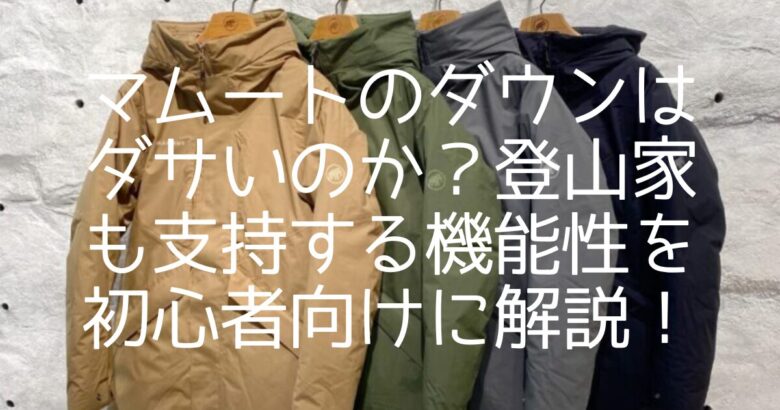 マムートのダウンはダサいのか？登山家も支持する機能性を初心者向けに解説！