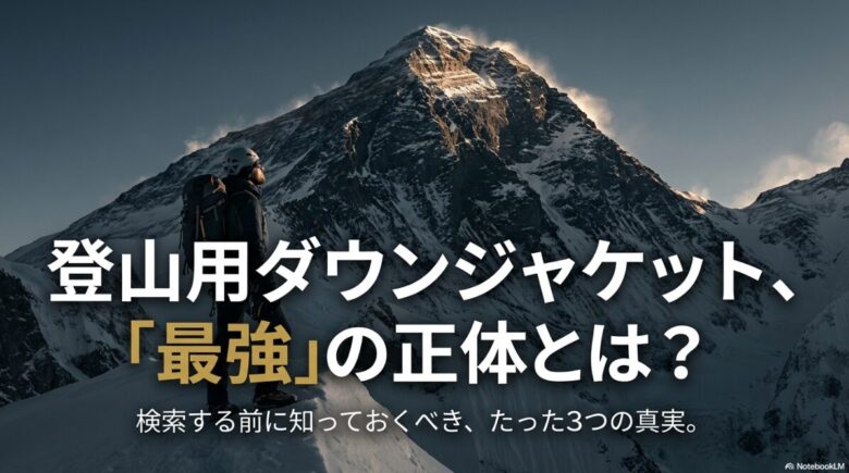 登山用ダウンジャケットの最強の正体とは？検索する前に知っておくべき、たった3つの真実。