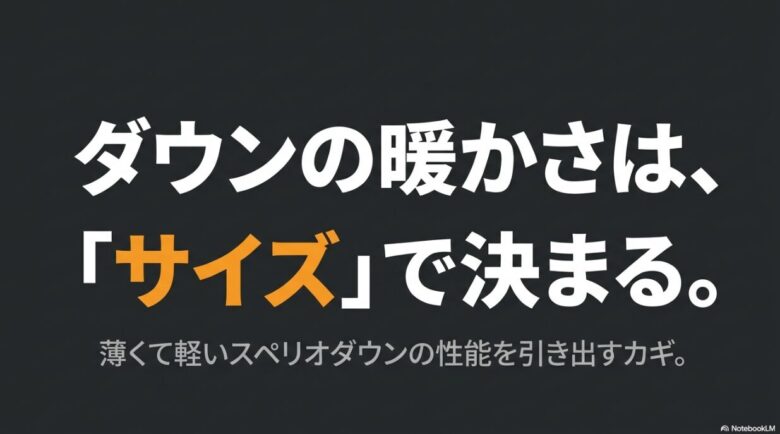 ダウンの暖かさはサイズで決まる。薄くて軽いスペリオダウンの性能を引き出すカギについて