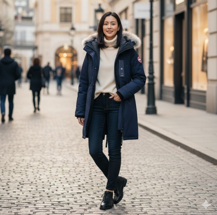 カナダグースのマッケンジーのコーデとサイズ感【着こなし】