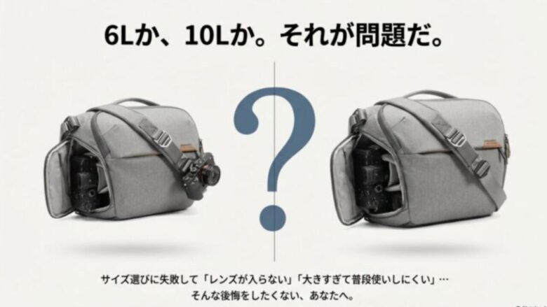 ピークデザインのエブリデイスリング6L・10L比較！後悔しない選び方