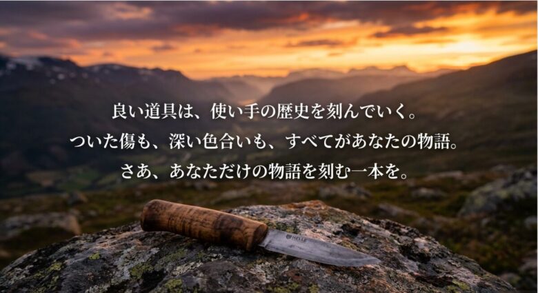「良い道具は、使い手の歴史を刻んでいく」というメッセージ