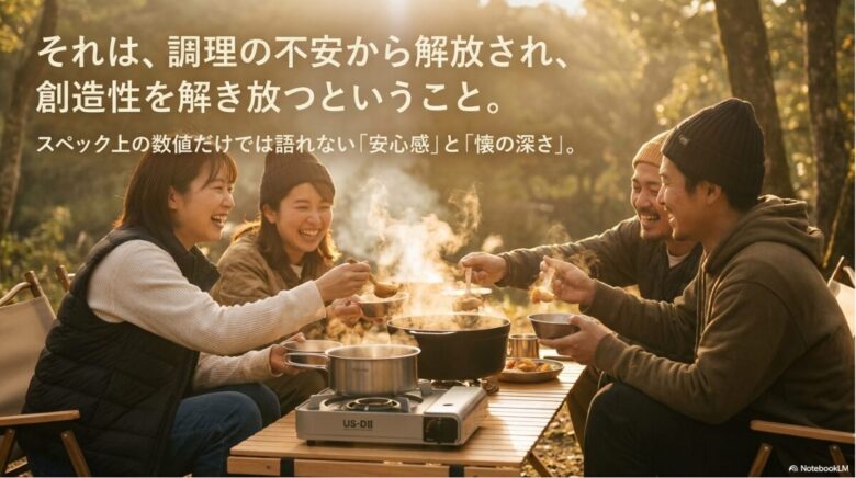 暖かい料理は、人の気持ちも暖かくする、料理を囲むスライド