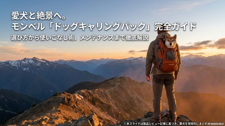 愛犬との登山を楽しむためのモンベル「ドッグキャリングパック」完全ガイド。選び方からメンテナンスまでを徹底解説