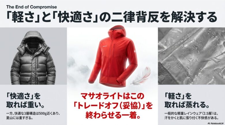 耐水圧20,000mmと透湿性20,000g/m2/24hを実現するDRYtechnology/Pertex Shieldの3レイヤー構造図解 。