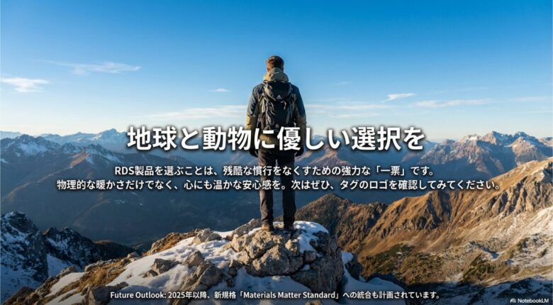 残酷な慣行をなくすための一票としてのRDS製品選びと、2025年以降の新規格移行に関する展望