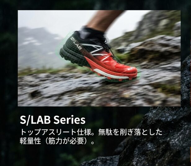 徹底的に軽量化されたトップアスリート仕様のS/LABシリーズ解説。高いパフォーマンスのために筋力が必要であることを示唆